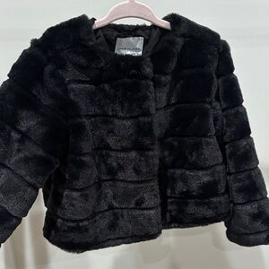 Janie and Jack Black Faux coat